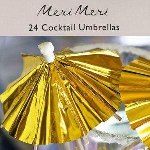 NIB 24x Gold Party Cocktail Umbrellas